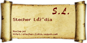 Stecher Lídia névjegykártya